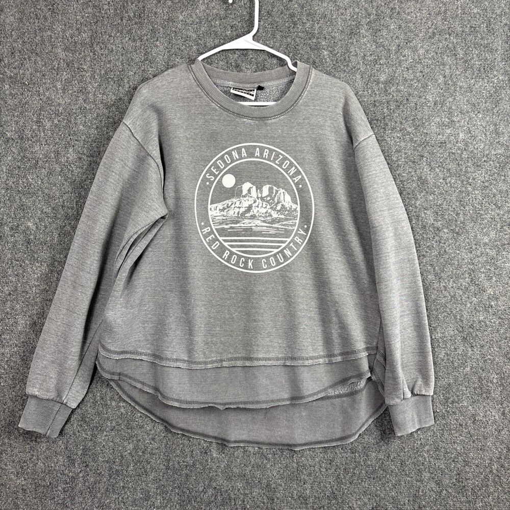 Sedona Arizona sweatshirt Womens Size XL Gray Red Rock Country Flawed